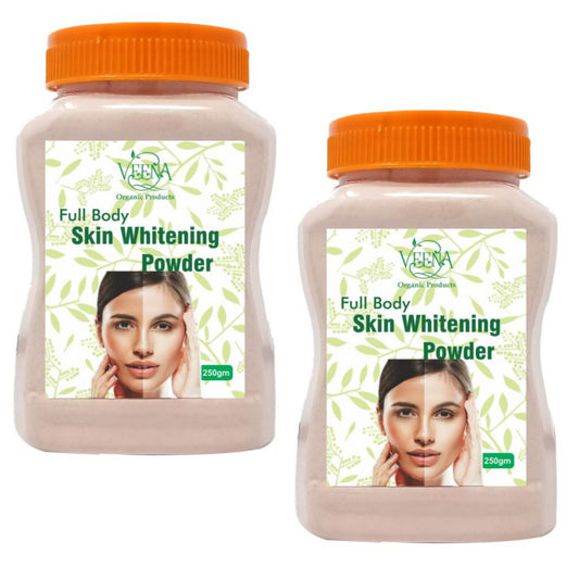 Veena Product Full Body Skin Whitening Bath Powder - 250g ( Pack of 2)