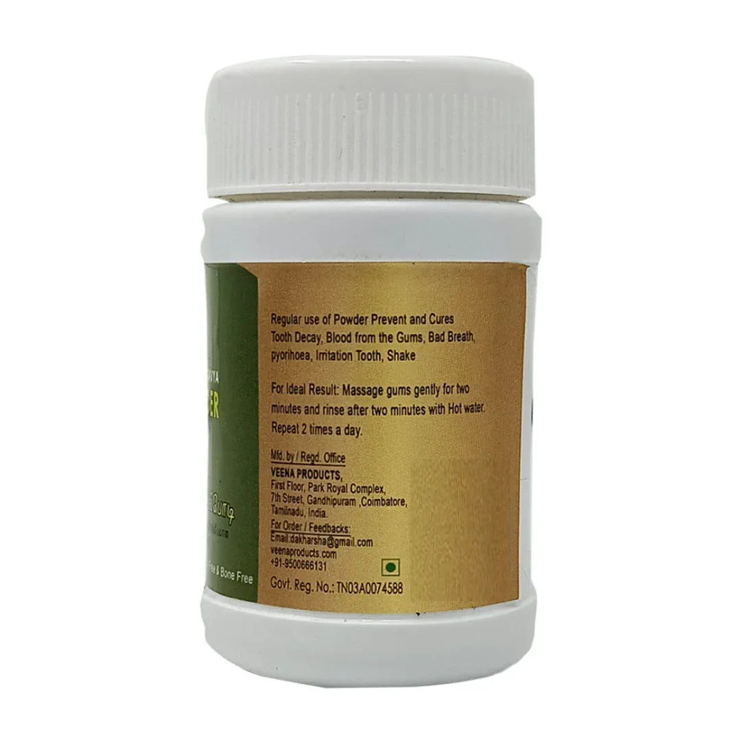 Veena Siddha Ayurvedic Panchgavya Tooth Powder - 25g ( Pack of 4 ) - Orgoshops