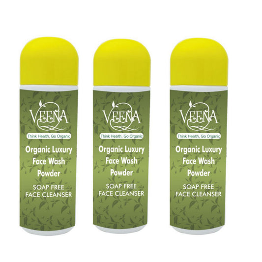 Veena Products Organic Herbal Face Wash Powder - 120g ( Pack of 3 )