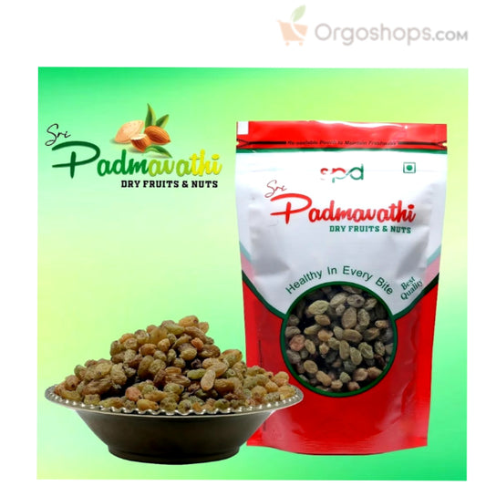 Premium 100% Natural Dried Green Kismish/Kismish/Green Raisins /Raisin - 250g (Sri Padmavathy Dry Fruits and Nuts)