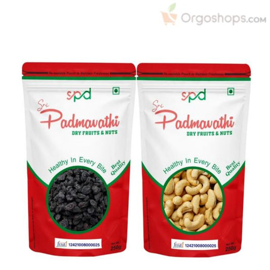 Cashew and Raisins / Cashew / Raisin Combo Pack - 250g (Sri Padmavathy Dry Fruits and Nuts)