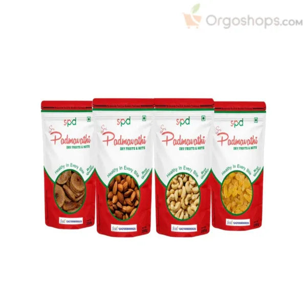 Almond / Fig / Cashews / Raisins Each Combo Pack - 250g (Sri Padmavathy Dry Fruits and Nuts) - Orgoshops