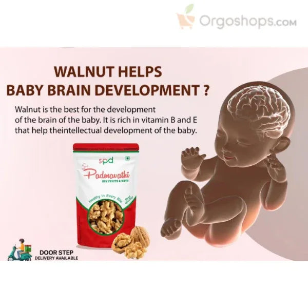 Premium 100% Natural Dried Walnut | Premium Akrot | Unsalted Walnut | Walnut - 250g (Sri Padmavathy Dry Fruits and Nuts) - Orgoshops