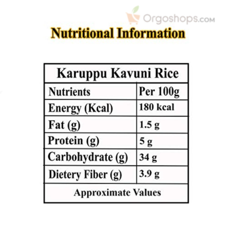 Karuppu Kavuni Rice | Hand Pounded Boiled Rice | Black Rice - 900g (Thanjai Organics)