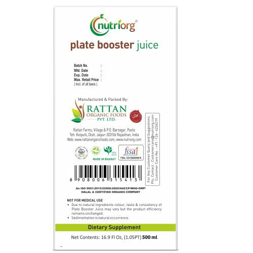 Nutriorg Plate booster Juice - 500ml