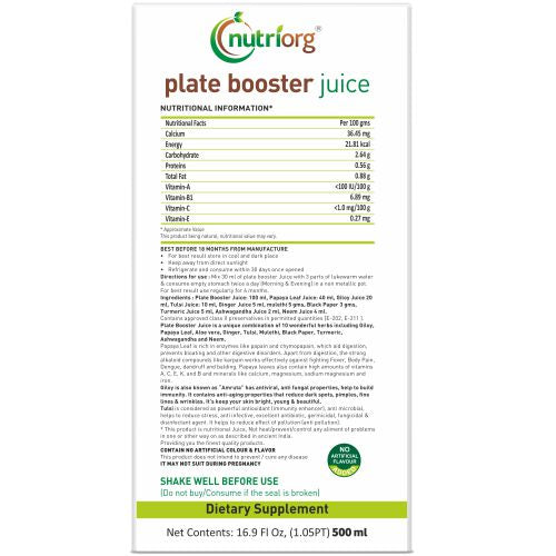 Nutriorg Plate booster Juice - 500ml