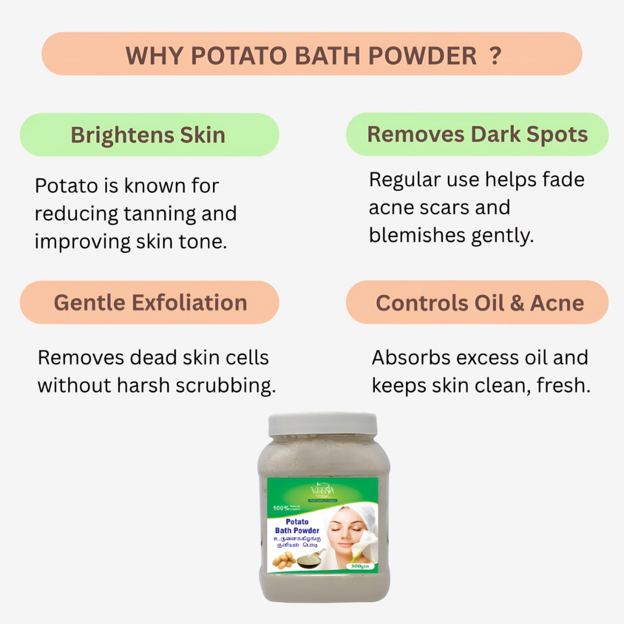 Veena Potato Bath Powder - 300g
