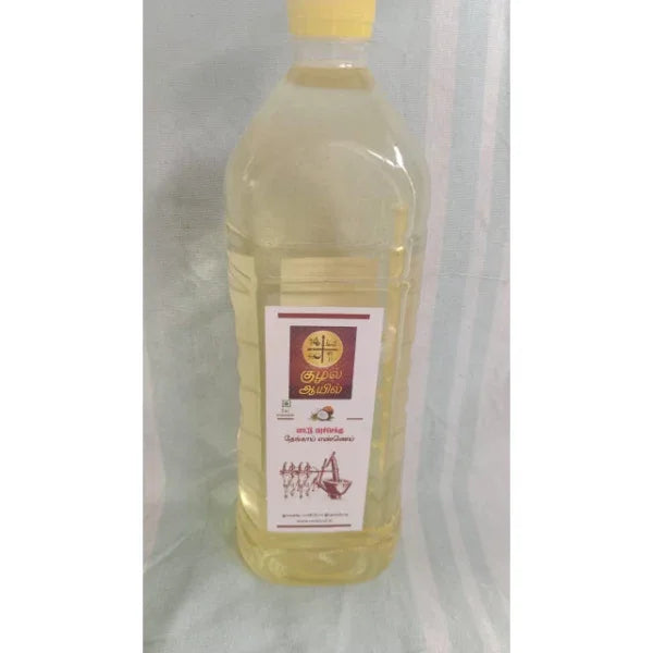 Kuzhal Oil : Coconut Oil / Edible Coconut Oil For Cooking - 1 litre - Orgoshops