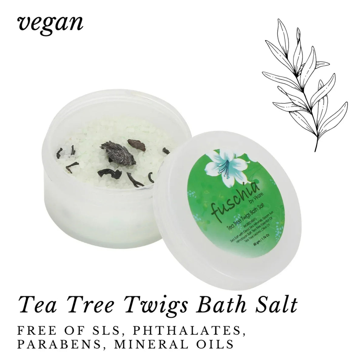 Fuschia - Tea Tree Twigs Bath salt- 50 gms - Orgoshops