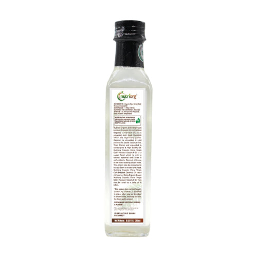 Nutriorgo Certified Organic Extra Virgin Coconut Oil - 250 ml