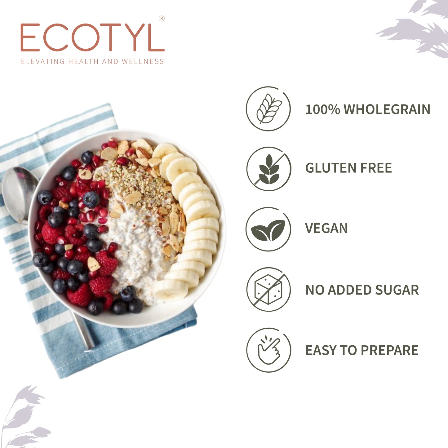 Ecotyl Rolled Oats | Gluten Free | Protein Rich  - 500g