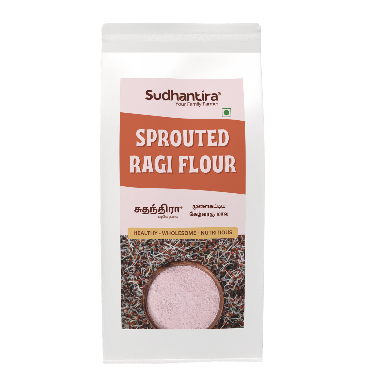 Sudhantira Organic Sprouted Ragi Flour  - 1kg