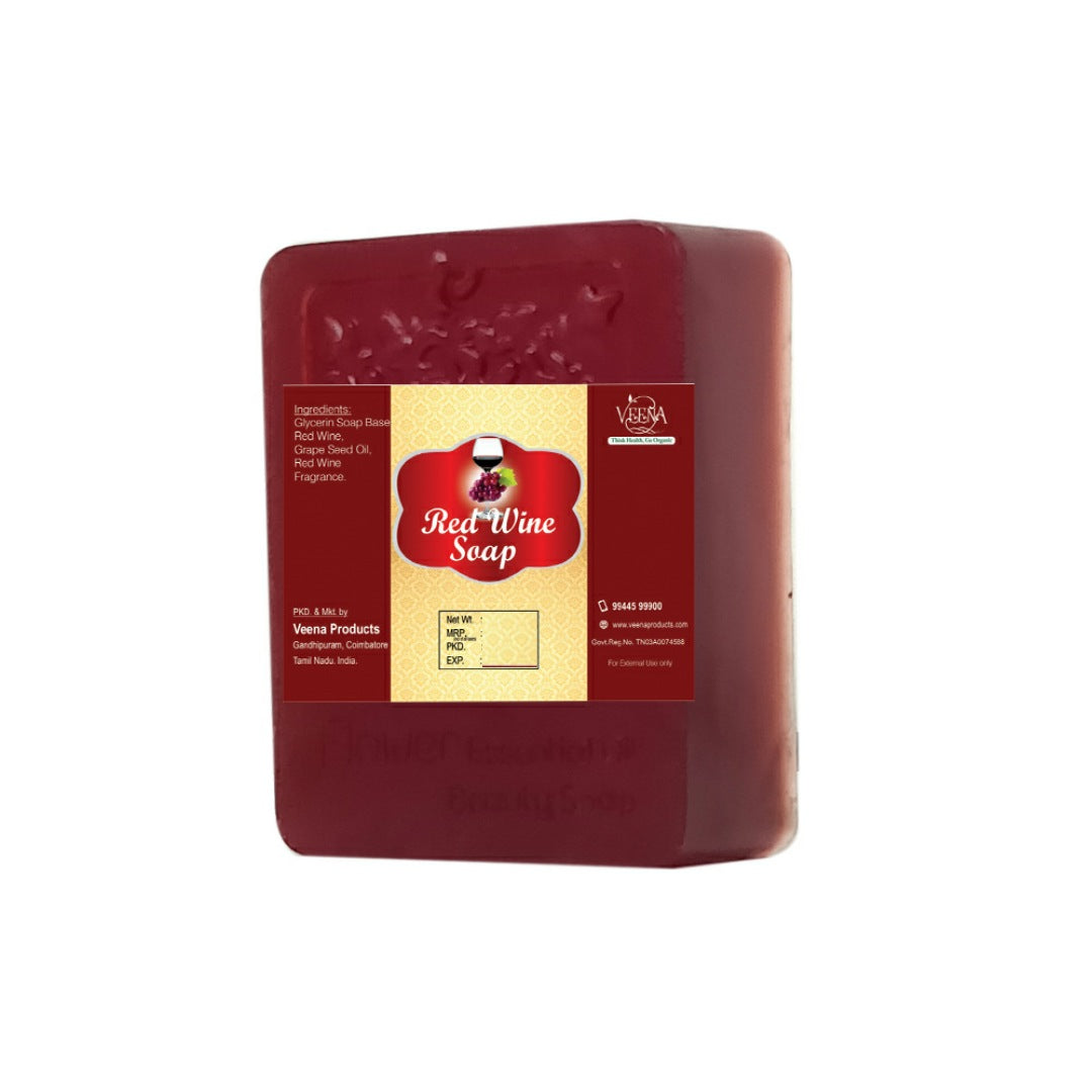 Veena Red Wine Soap - 100g ( Pack of 2 )
