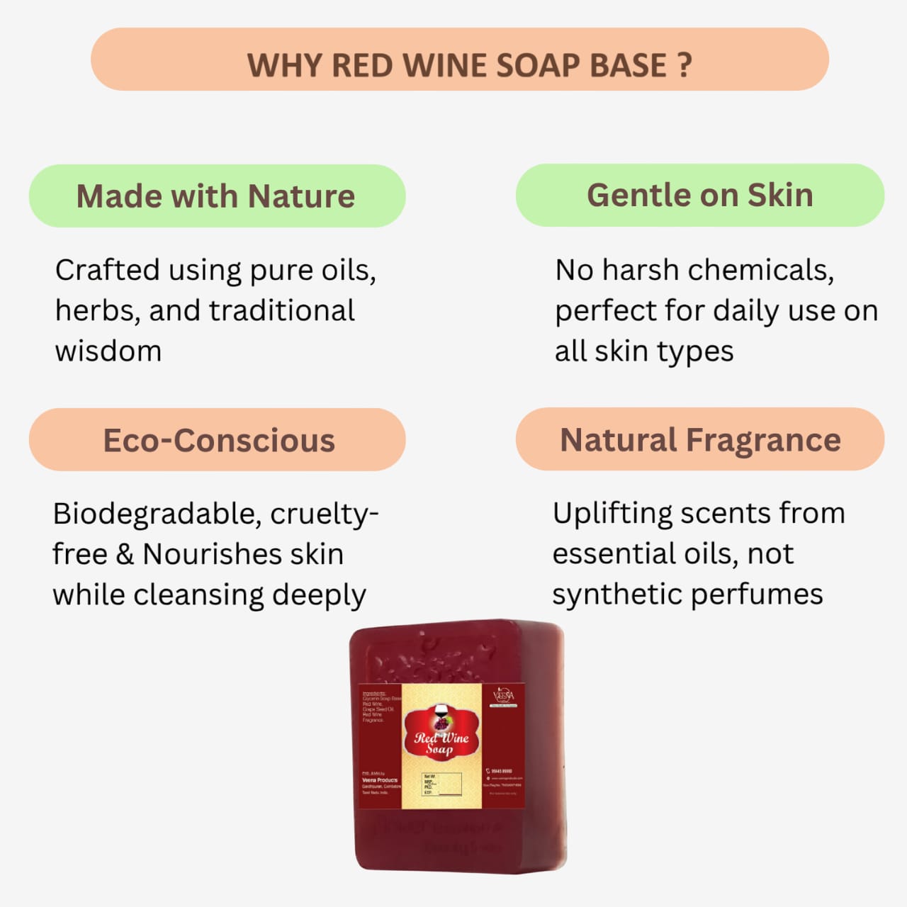 Veena Red Wine Soap - 100g ( Pack of 2 )