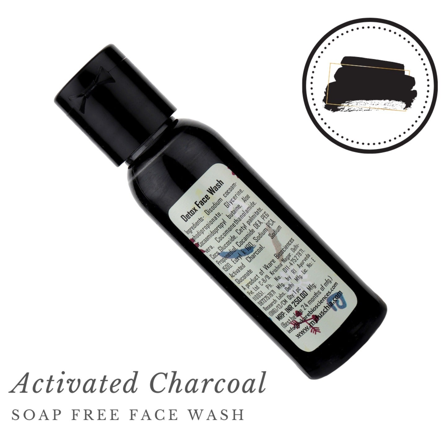 Fuschia Detox Activated Charcoal Soap Free Face Wash - 50ml