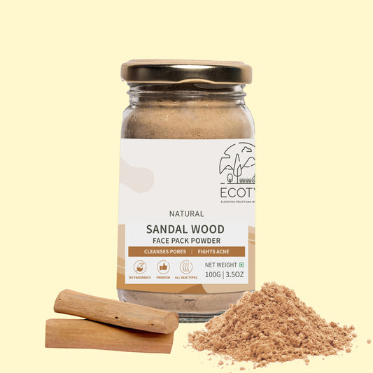 Ecotyl Pure Sandalwood Powder | Face Pack for Skin Brightening & Pore Cleansing  - 100g