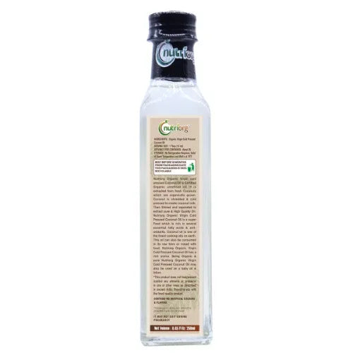 Nutriorgo Certified Organic Virgin Coconut Oil - 250 ml - Orgoshops