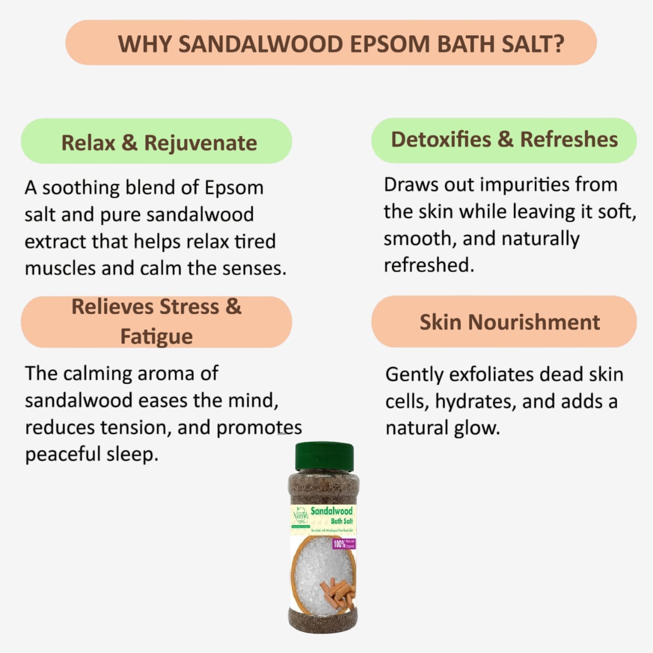 Veena Sandalwood Epsom Bath Salt - 200g