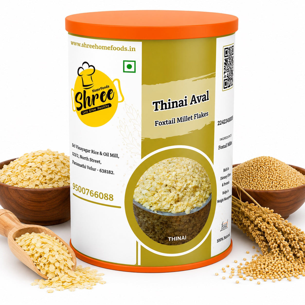 Shree Home Food Foxtail Millet Flakes / Thinai Aval - 500 g
