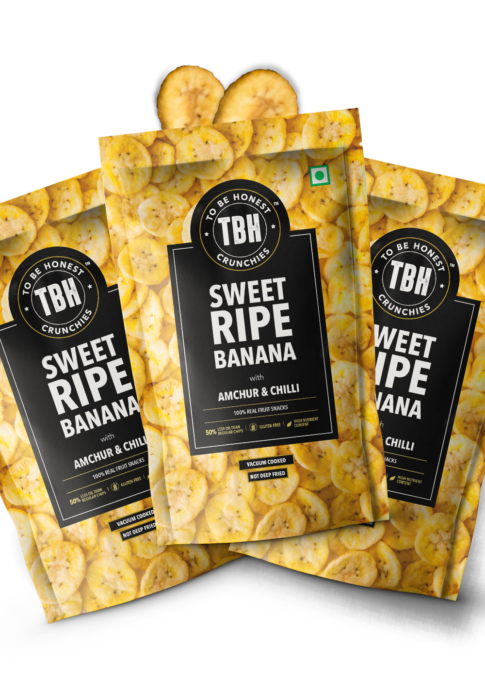 Pack of 3 - Sweet Ripe Banana Chips with Amchur & Chilli 270g