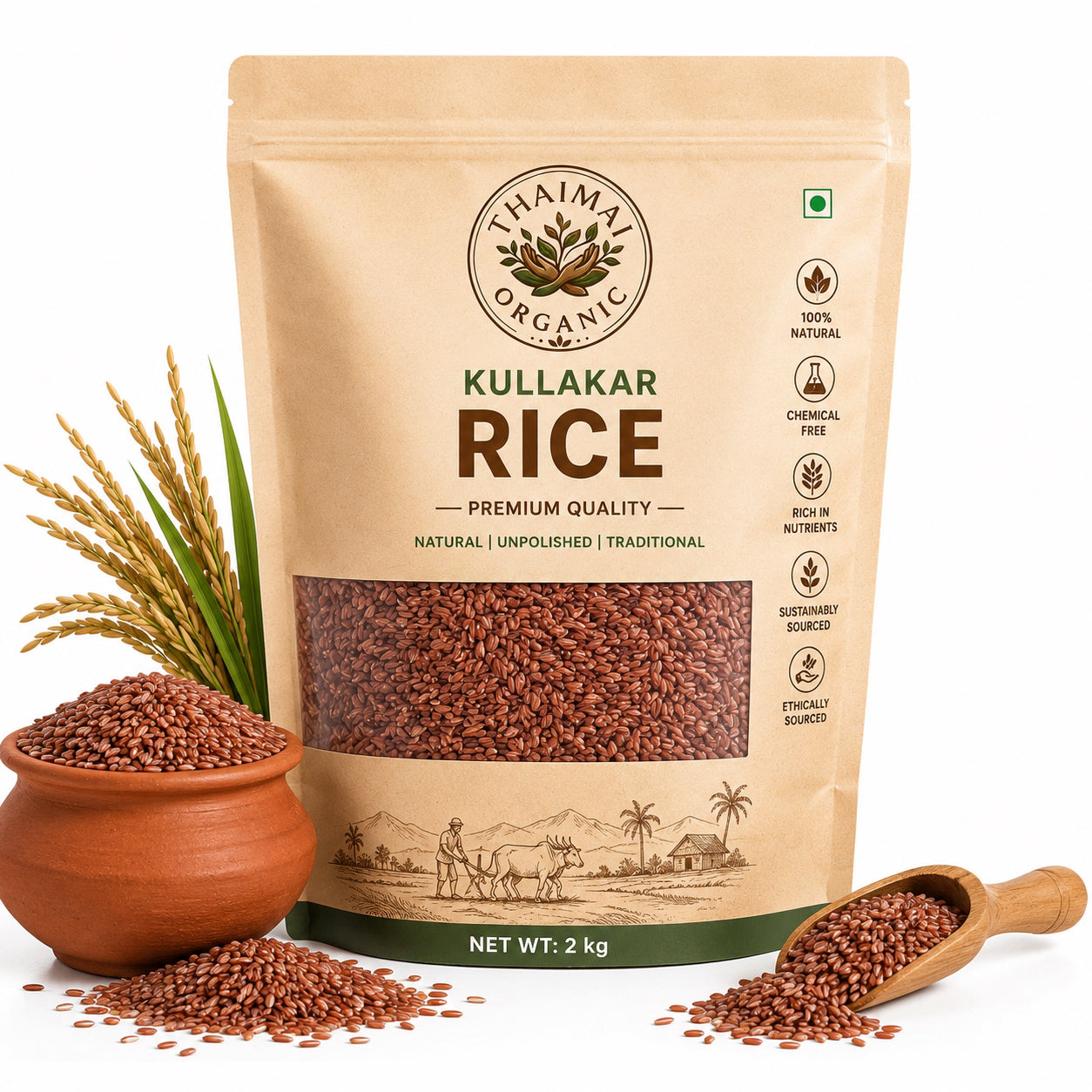 Thaiman Organic Kullakar Rice - 2 kg