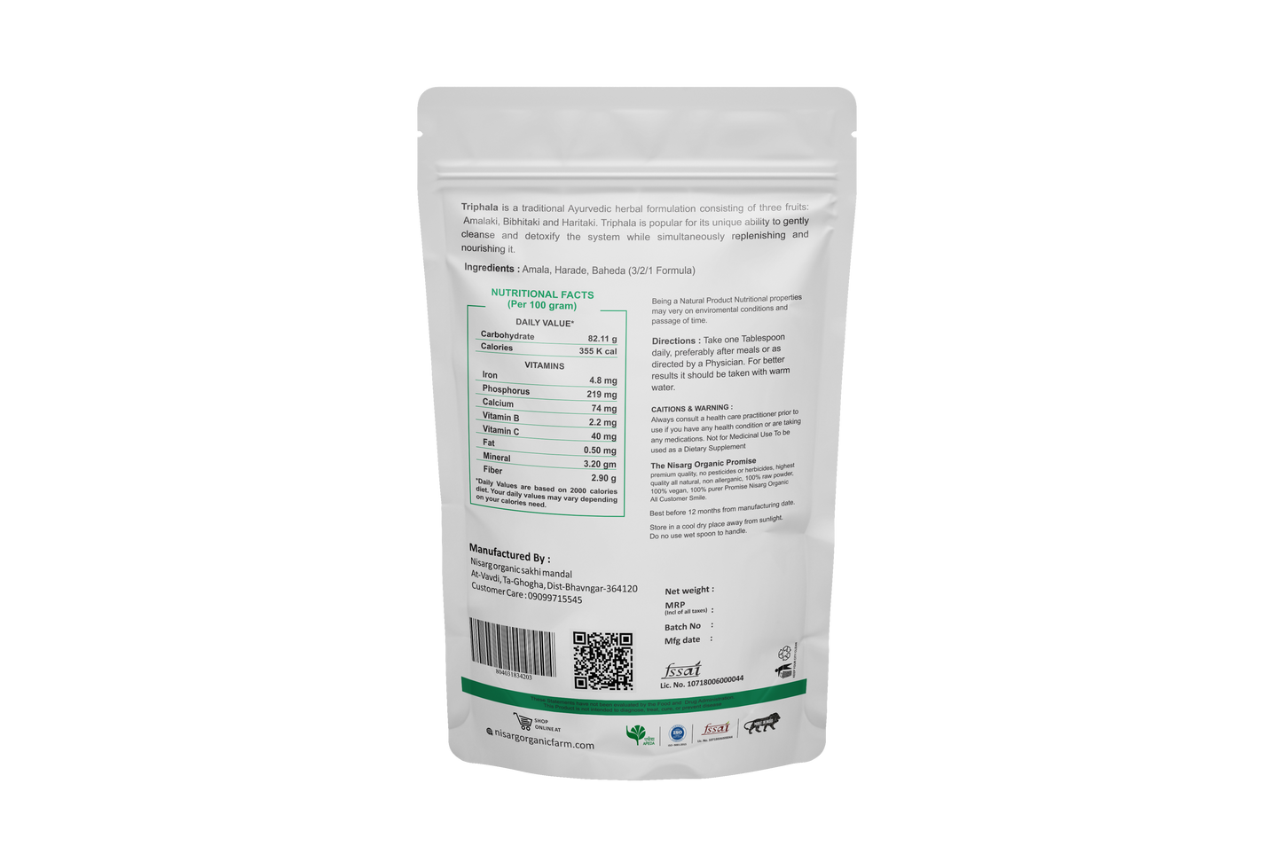 Nisarg Organic Farm Triphala Powder