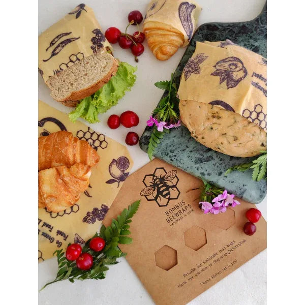 Veggies White Beeswax Wraps-Full Kitchen Set Of 3 - Orgoshops