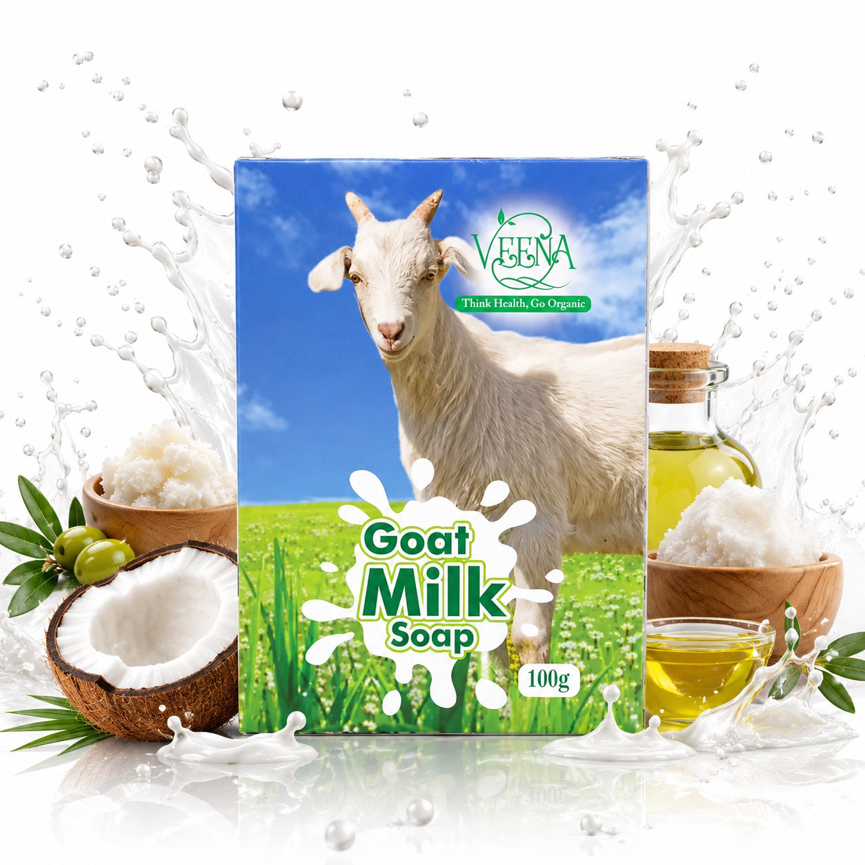 Veena Goat Milk Soap - 100gm (Bye 1 Get 1 Free Offer)