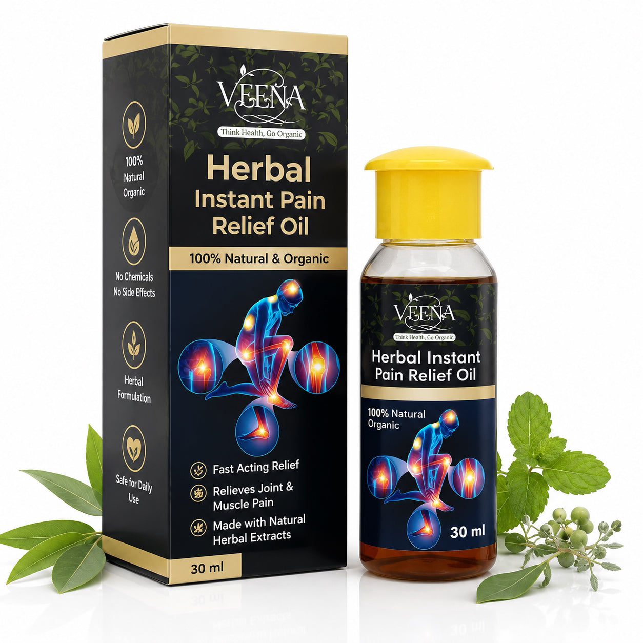 Veena Instant Pain Relief Oil - 30ml ( Pack of 3 )