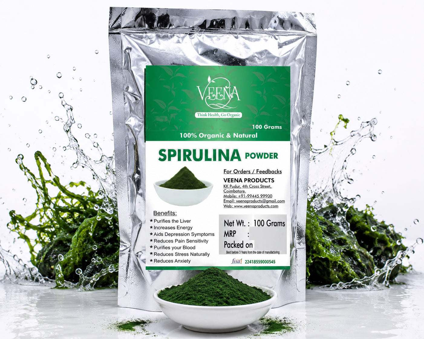 Veena  Spirulina Powder - 100g