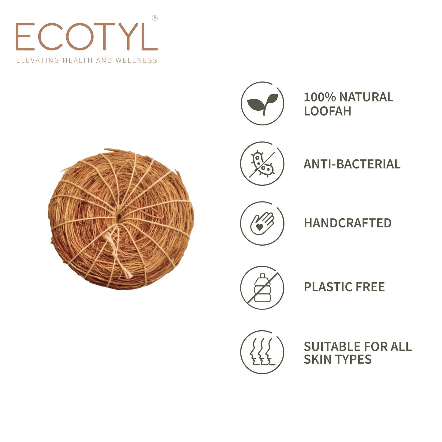 Ecotyl Vetiver Scrubber | Natural Body Loofah  - Set of 3