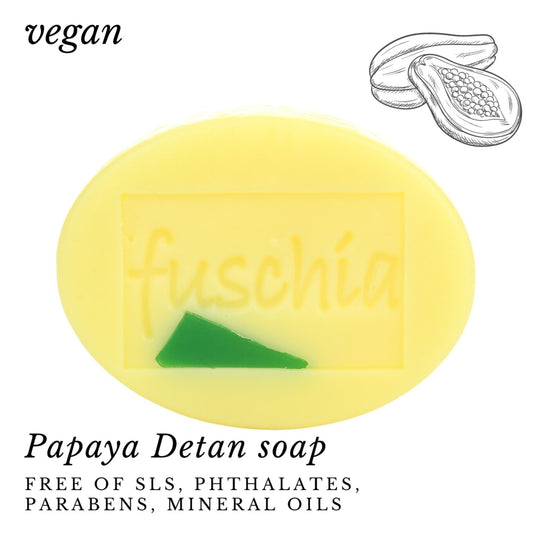 Fuschia - Papaya Detan Natural Handmade Herbal Soap - 100g