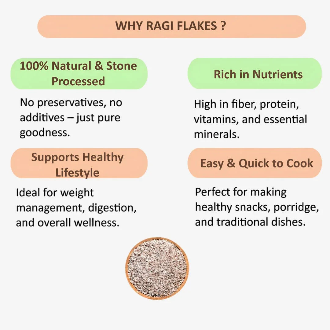 Shree Home Food Finger Millet Flakes / Ragi Aval - 500 g - Orgoshops