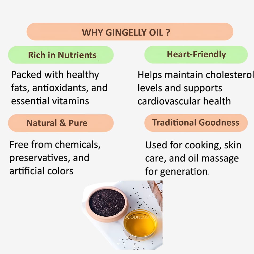 Shree Home Food Gingelly Oil / Sesame Oil / Nallennai - 500 ml