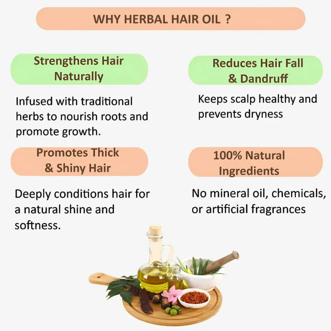 Shree Home Food Herbal Hair Oil / Herbal Oil - 100 ml - Orgoshops