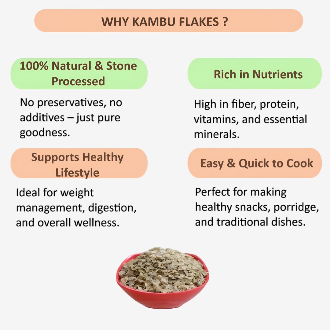 Shree Home Food Pearl Millet Flakes / Kambu Aval - 500 g