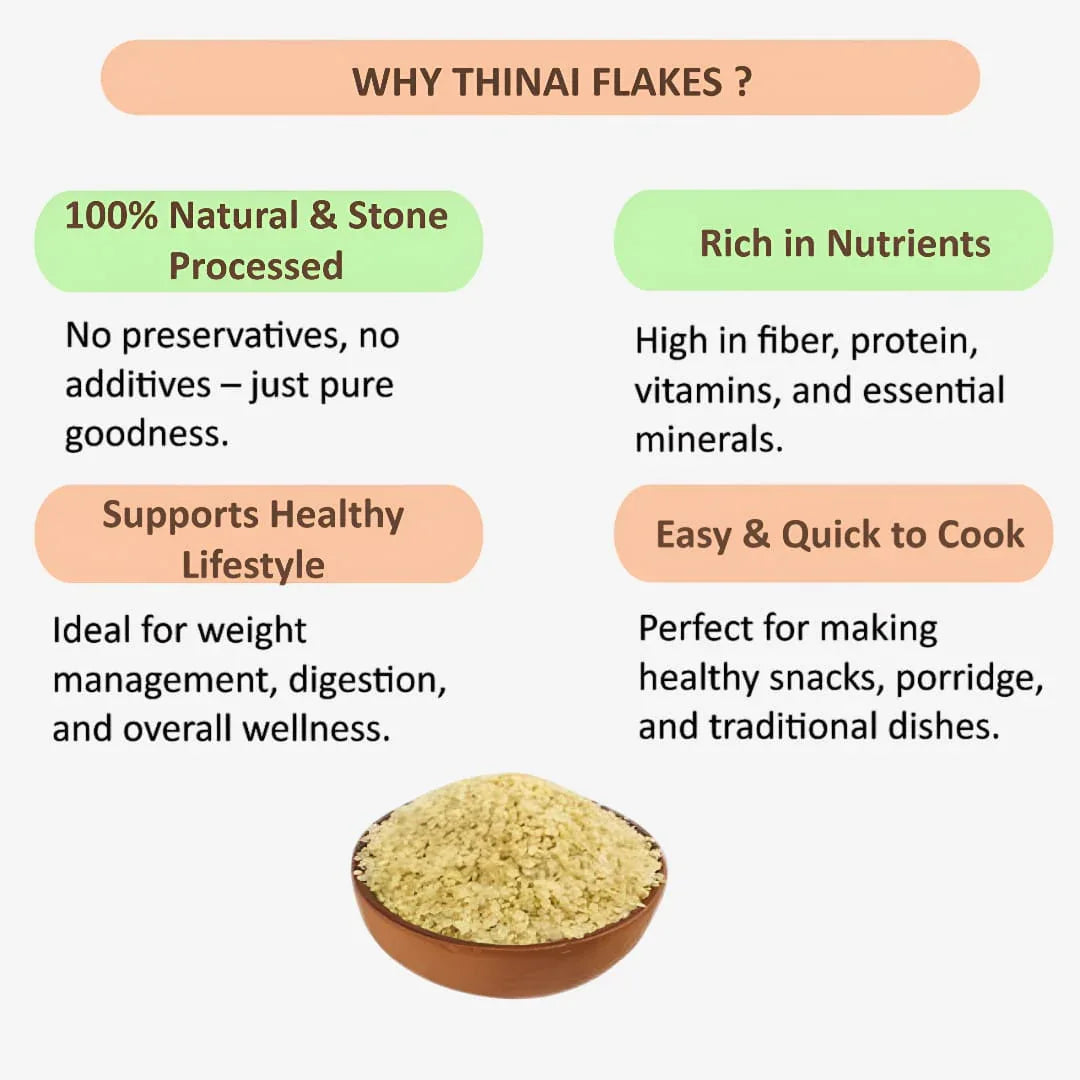 Shree Home Food Foxtail Millet Flakes / Thinai Aval - 500 g - Orgoshops