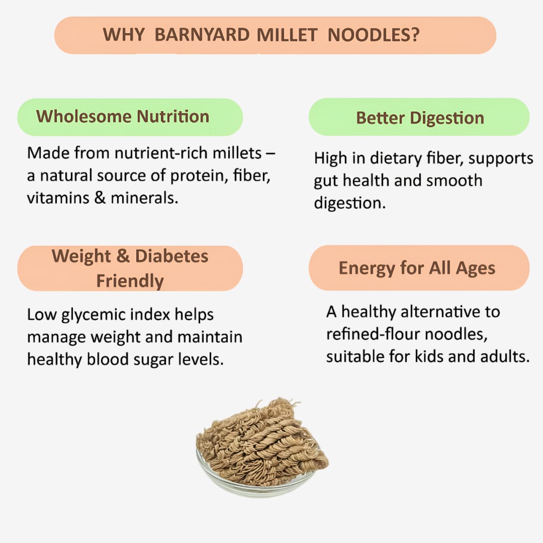 Gj Global Barnyard Millet Noodles | Kuthiraivali Noodles - 180 g (Pack of 2)