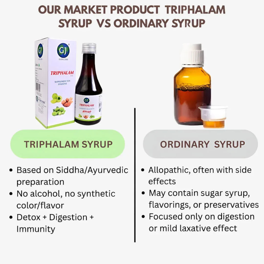 GJ Global Herbs Triphalam Syrup - 200 ml (Pack of 2) - Orgoshops