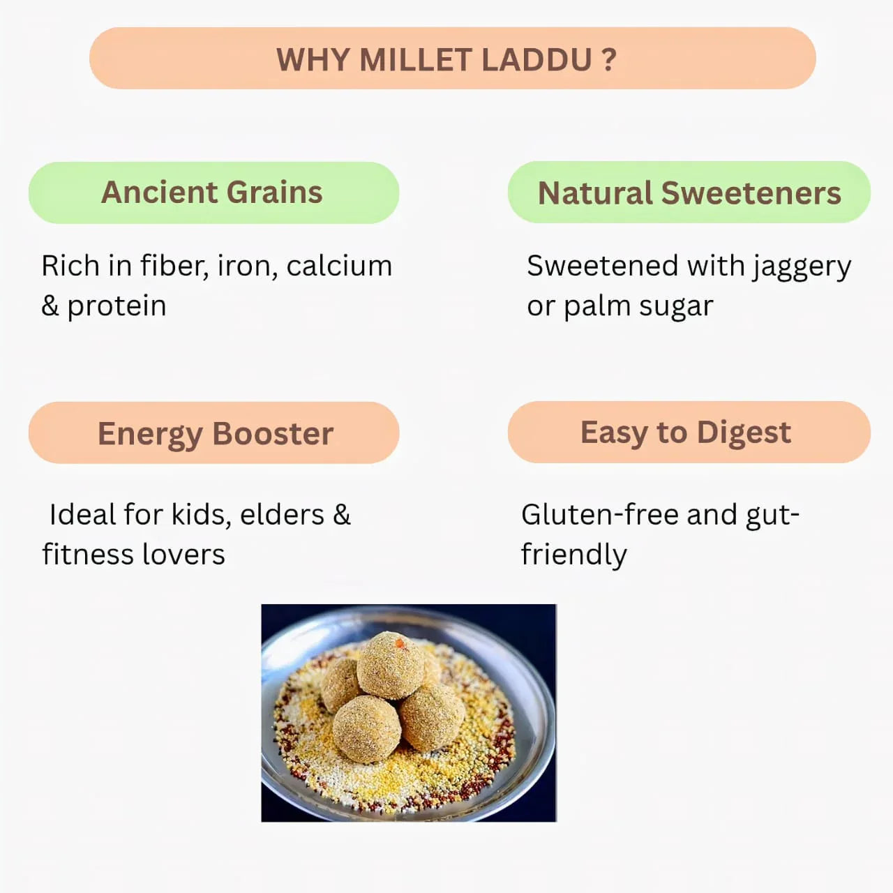 Roohi Pearl Millet Laddu / Kambu Laddu - 150 gram - Orgoshops