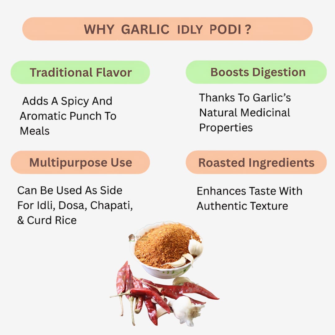 Dhaanayas Garlic Idli Podi - 100 Gms (Pack of 3)