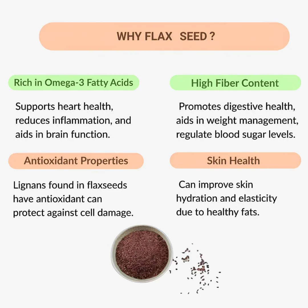 Dhaanyas Flax Seed - 100 Gms (Pack of 3) - Orgoshops