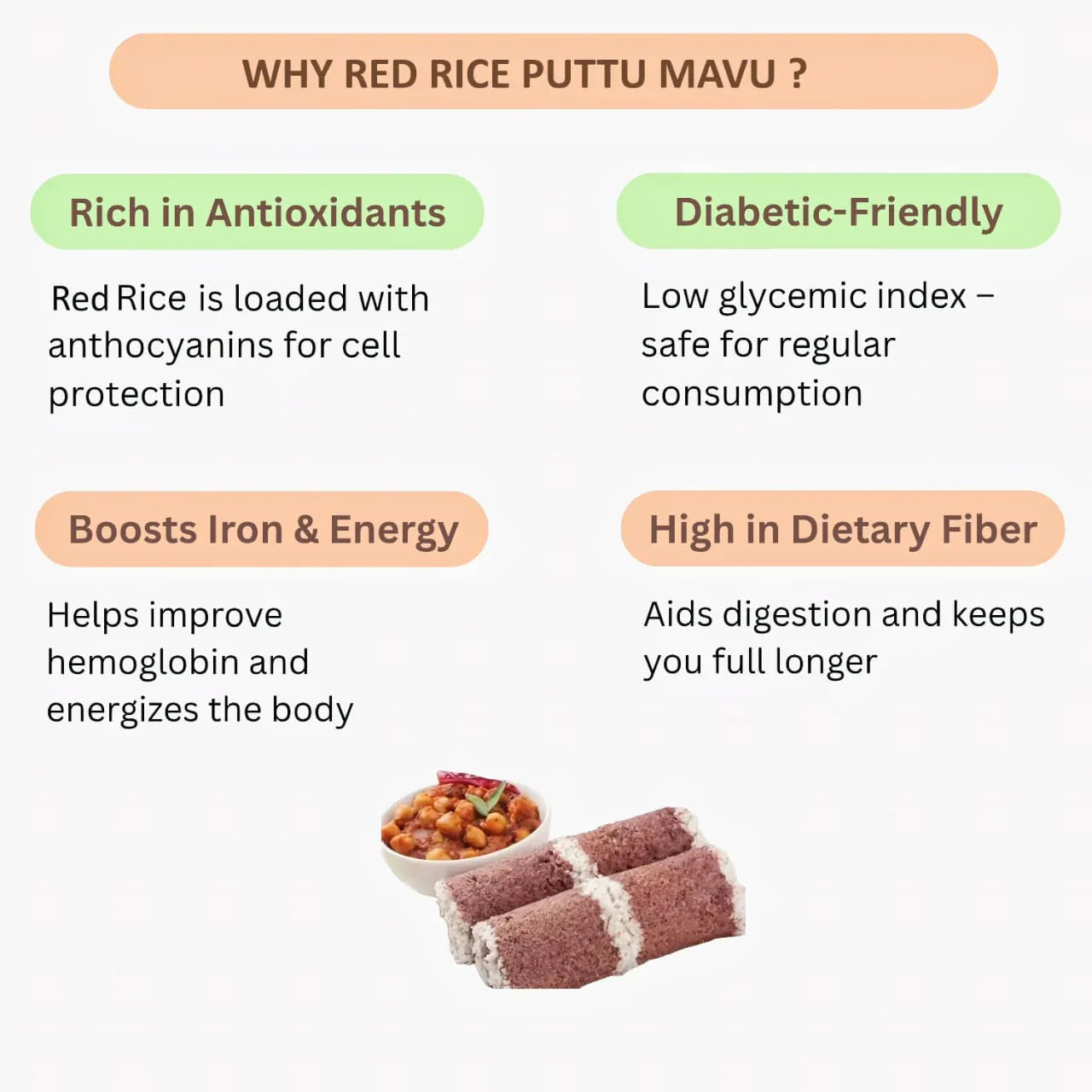 Dhaanyas Red Rice Puttu Maavu - 250 GMS (Pack of 3) - Orgoshops