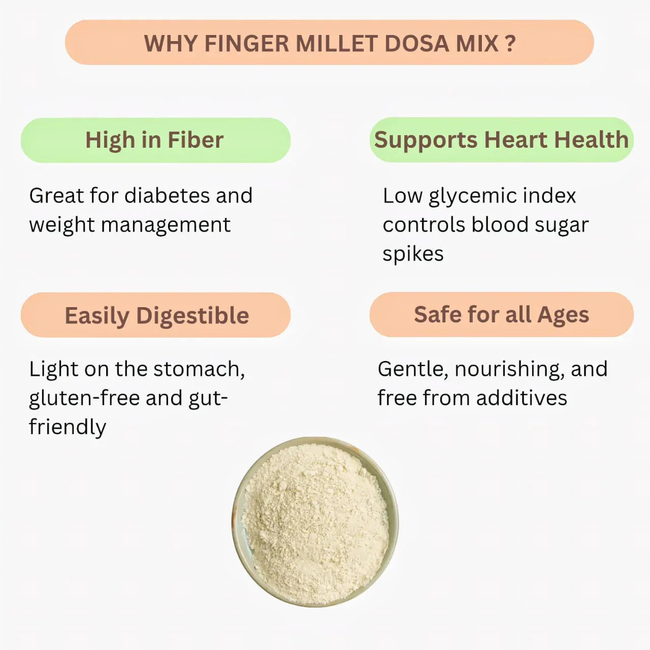 Dhaanyas Finger Millet Dosa Mix - 200g (Pack of 3) - Orgoshops