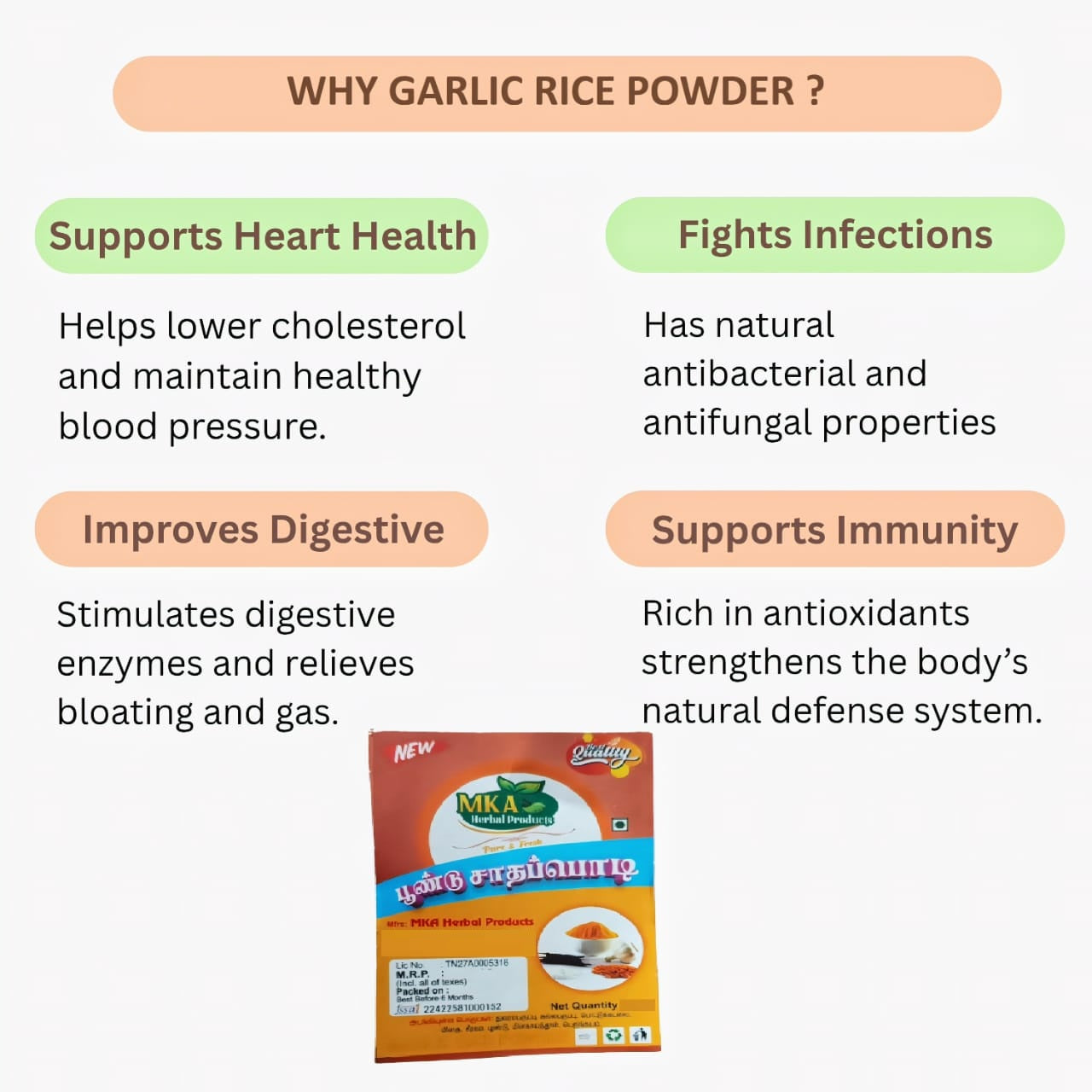 MKA Herbal Poondu Satha Podi - 100 g (Pack of 3)