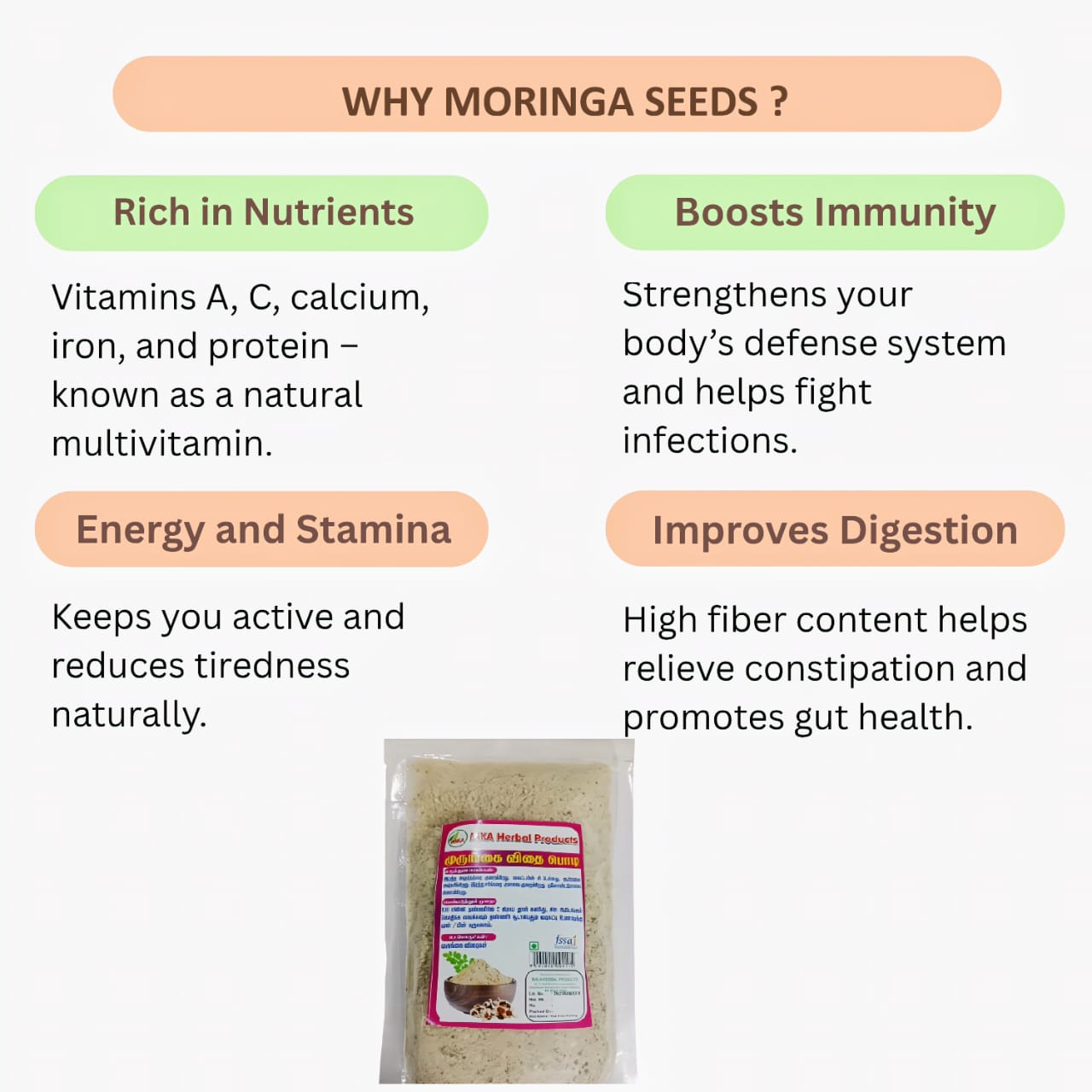 MKA Herbal Moringa Vidhai Podi - 100 g