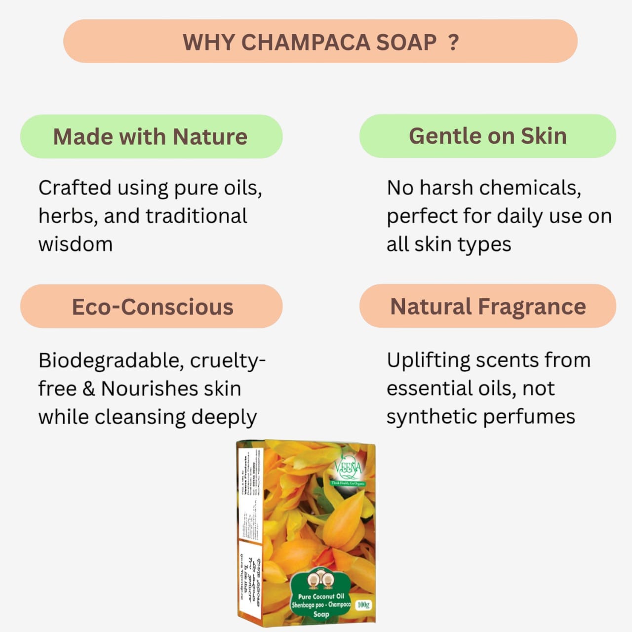 Veena Champaca | Shenbagapoo Soap - 100g ( Pack of 2 )