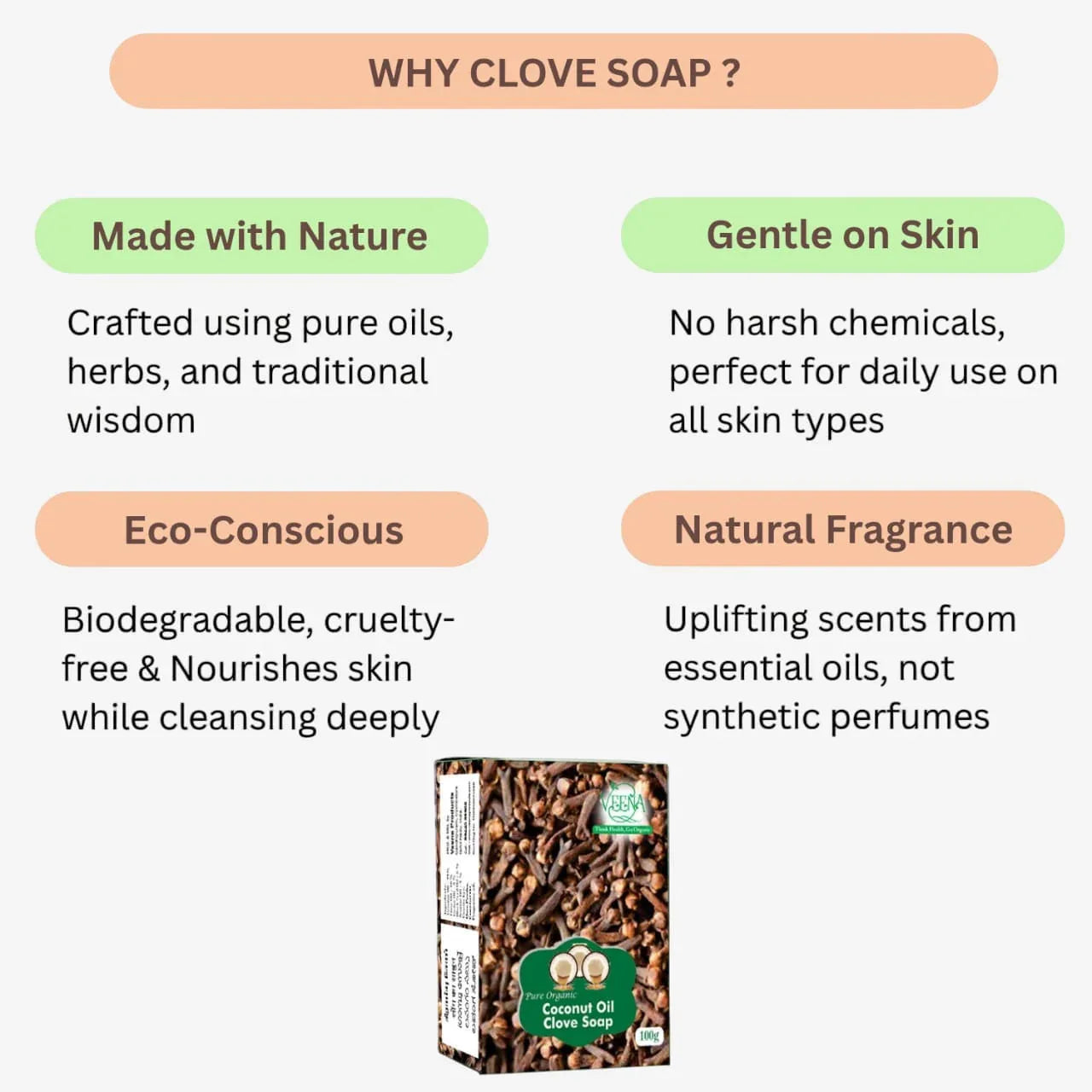 Veena Clove Soap - 100g ( Pack of 2 ) - Orgoshops