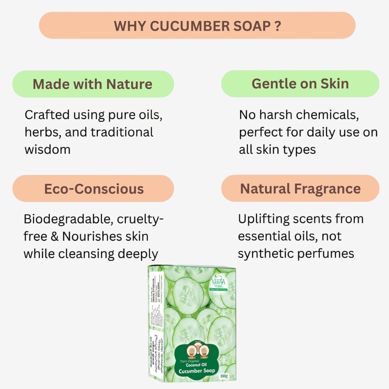 Veena  Cucumber Soap - 100g ( Pack of 3 )
