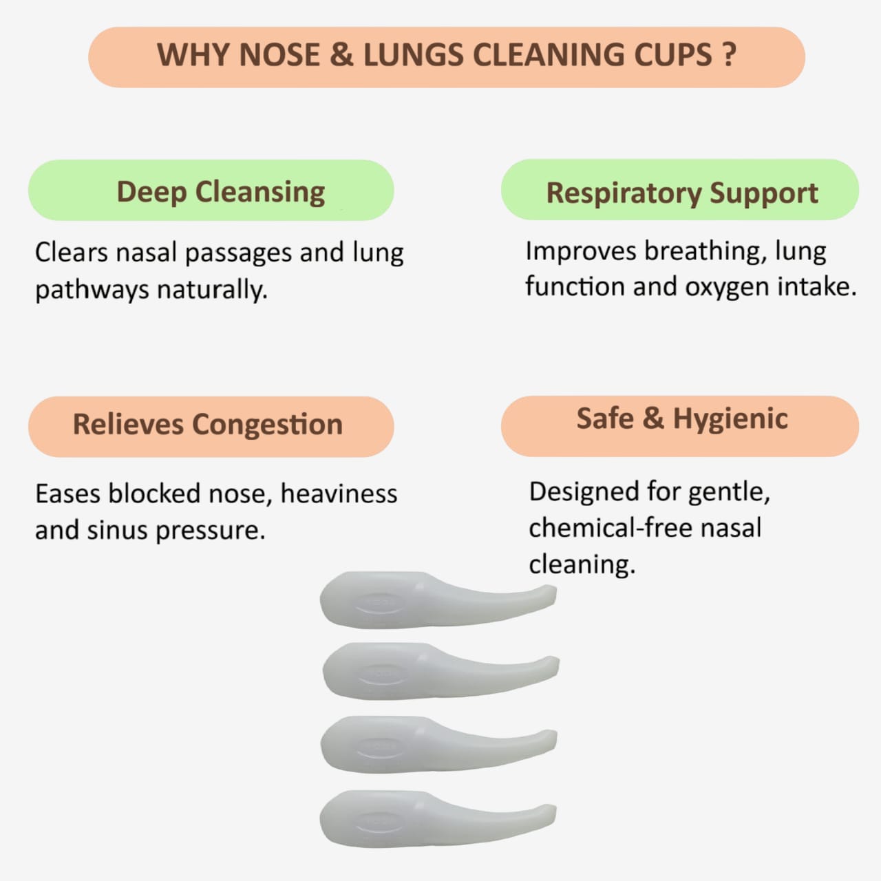 Veena  Nose-lungs Cleaning Cup Piece ( Pack of 4 )